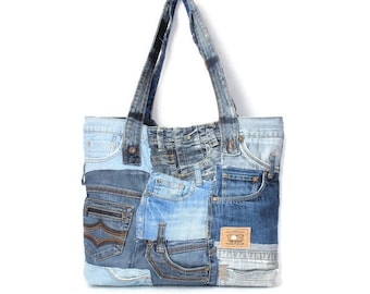 Oversize denim bag\Large tote\Recycled denim\Jeans bag\oversize tote\unisex bag\beach bag\boro bag\big bag\big tote\pocket bag\XXL bag