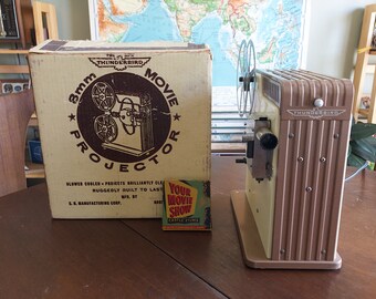 RARE Thunderbird 8mm Projector - Cool Deco Graphics - Working Condition - Made in Brooklyn