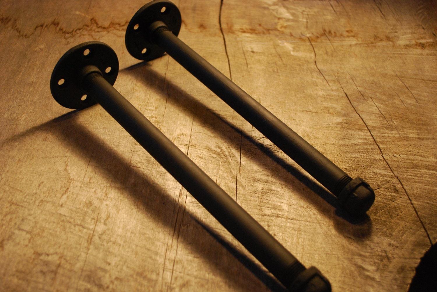 DIY Industrial steampunk black iron pipe shelf brackets