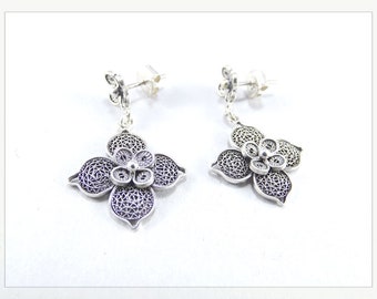 Filigree Earring Silver • Flower Earring • Silver Filigree • Silver 925 •Paola Siza Jewelry