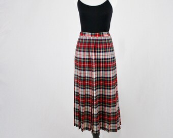 1990s Pendleton Wool Plaid Pleated Skirt