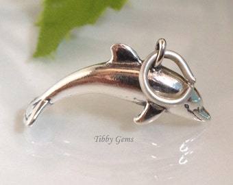 Sterling Silver DOLPHIN MEDIUM Charm Pendant. 265-162