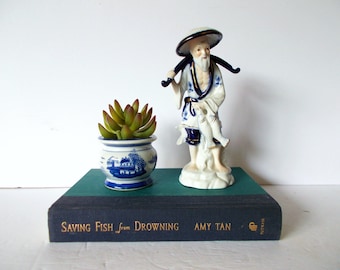Chinoiserie Blue and White Chinoiserie Asian Figurine Asian Statue Asian Decor Oriental Decor Hollywood Regency Decor Chinoiserie Statue