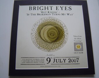 Bright Eyes Hot Knives Original Poster in A Custom Made Mount Ready To Frame
