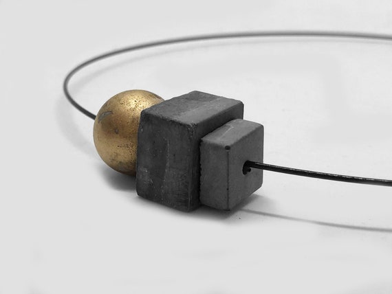 Choker Chain Necklace Concrete Jewelry gold Concrete Minimalist Design gift for women