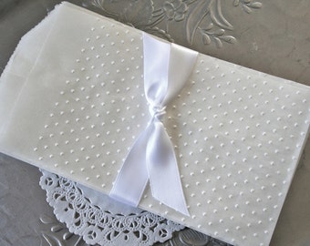25 Glassine Favor Bags, Embossed Swiss Dots