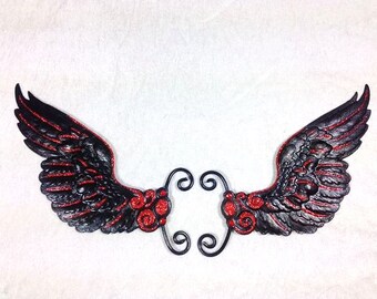 Black Red Gothic Ear Wings Earwings Earcuffs Black Fairy Wings Butterfly Wings Costume Wings Cosplay Wings