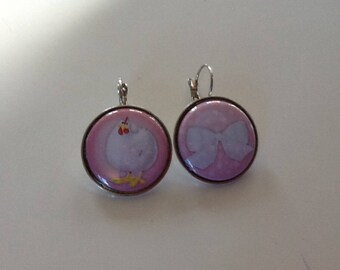Earrings in silvery metal 25mm