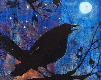 Blackbird Singing Art Reproduction
