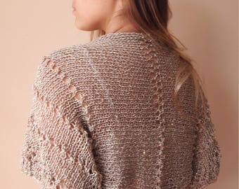 Knitted Shrug Bolero Summer Shrug Lace Gold