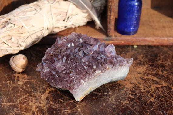 Amethyst Cluster 362g, Raw Amethyst Geode, Amethyst Plate, Standing Amethyst, Raw Crystal Cluster Healing Crystals & Stones, Jewelry Display