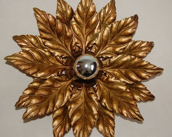 Italy glamour Sunburst Wall lamp Hollywood Regency 1960