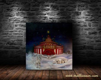 Circus picture Inside Out-circus surreal oil painting by Mattiesson