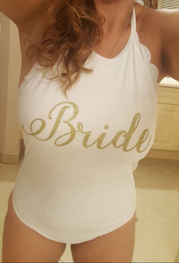 1piece sexy swimsuite in white for the bride
