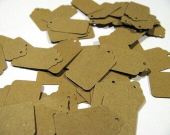50 MINI- blank kraft cardstock tags