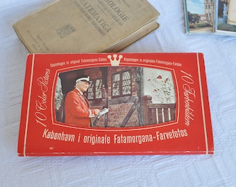 Block of 10 vintage color postcards of the city of Copenhagen-Denmark