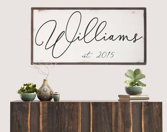 Established Last Name Wood SIgn, Family Name Sign, Last Name Sign, Farmhouse Name Sign, Last Name Wood Sign, Wedding Gift, Anniversary