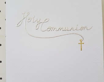 Holy Communion Card foiled and embossed greeting card, Greeting card for a 1st Holy Communion ready to send