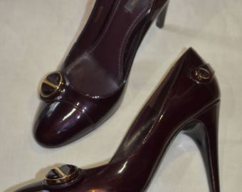 Louis Vuitton lacquer heels designer shoes