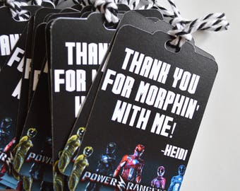 Power Rangers Goodie Bag Tags - It's Morphin' Time Gift Tags - Power Rangers Birthday Party