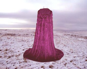 Hooded Cloak Red Wine Velvet Halloween Renaissance Medieval Costume Cape Druid Steampunk CosPlay Fantasy Wedding Fall LOTR Faerie