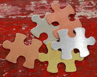 Stamping Blanks Puzzle Piece - 18 gauge - 5 ANY METAL debured
