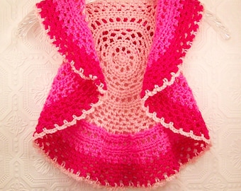 Crochet owl headband ear warmer pink turquoise toddler