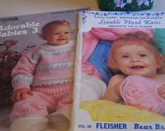 Vintage Set of Baby Knitting Book Booklet Softcover