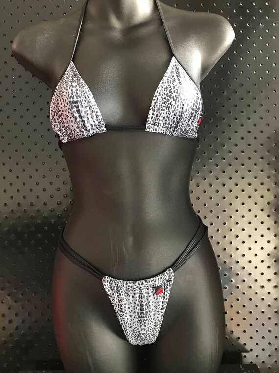 15%OFFSALE *** MissManeater CARNAL super micro sliding tri top + super micro thin bind strap sliding THONGpant! SUPERmicro bikini!
