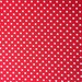 Polka Dot Fabric Remnants - Red with white polka dots.