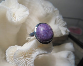 Pretty Purple Charoite Ring Size 8