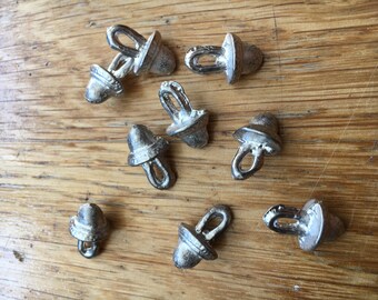 Small pewter acorn buttons