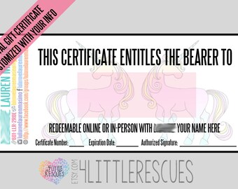 LLR Custom Gift Certificate | Printable PDF Download | Consultant Gift Card | 3 Per 8.5x11" Page | Cardstock | Digital Design