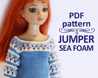 PDF pattern Jumper Sea-foam folk hippie for bjd MSD Minifee, Ellowyne, Tonner & Similar