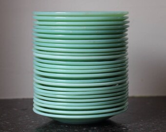 Fire-King Jadite Jane Ray Saucers