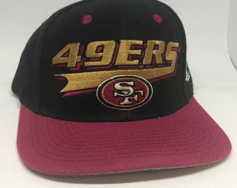 VTG San Francisco 49ers Black Logo Athletic 90s snapback hat