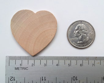 50 Wooden Hearts / 1-1/2 inch x 1/8 thick / 1.5 Inch / Unfinished / Wedding Guest Book / Wedding Favors