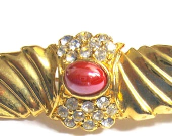 Vintage Winged & Jeweled Collar Pin