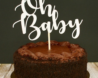 Oh Baby Shower Glitter Cake Topper