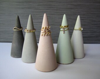 Concrete ring cone, Ring holder, concrete cone, Ring cone, Ring Tree, Engagement Ring Cone, Wedding Ring Cone, Cement Cone,