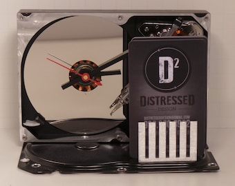Harddrive Clock with Business Card Holder