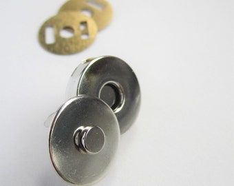 5 sets of 14mm magnetic snap fasteners bag clasps - silver gold bronze gunmetal