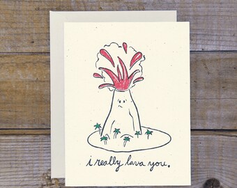 C-1007 I Really Lava You Volcano Card