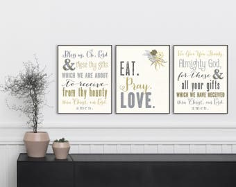 eat pray love wall art print wall art kitchen wall art