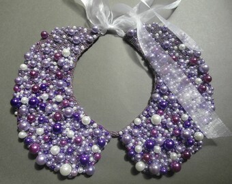 Handmade pearl collar, necklace vintage style