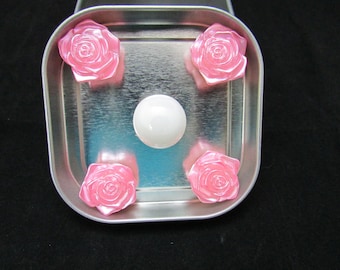 Pink rose fridge magnet, strong magnet holds 10 papers easily, neodymium magnets, fridge magnets 536