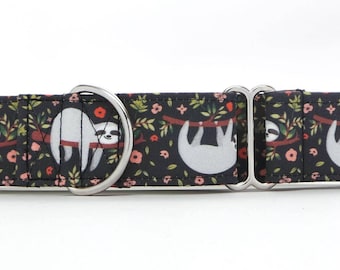 Lazy Day Sloth Pet Collar (Martingale, Buckle, or Tag)