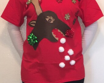 Ugly Christmas Sweater, Ugly Christmas T-Shirt, Christmas Sweater, Christmas T-Shirt, Rudolph T-Shirt