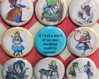Alice in Wonderland Magnets - One Inch - A World Of My Own