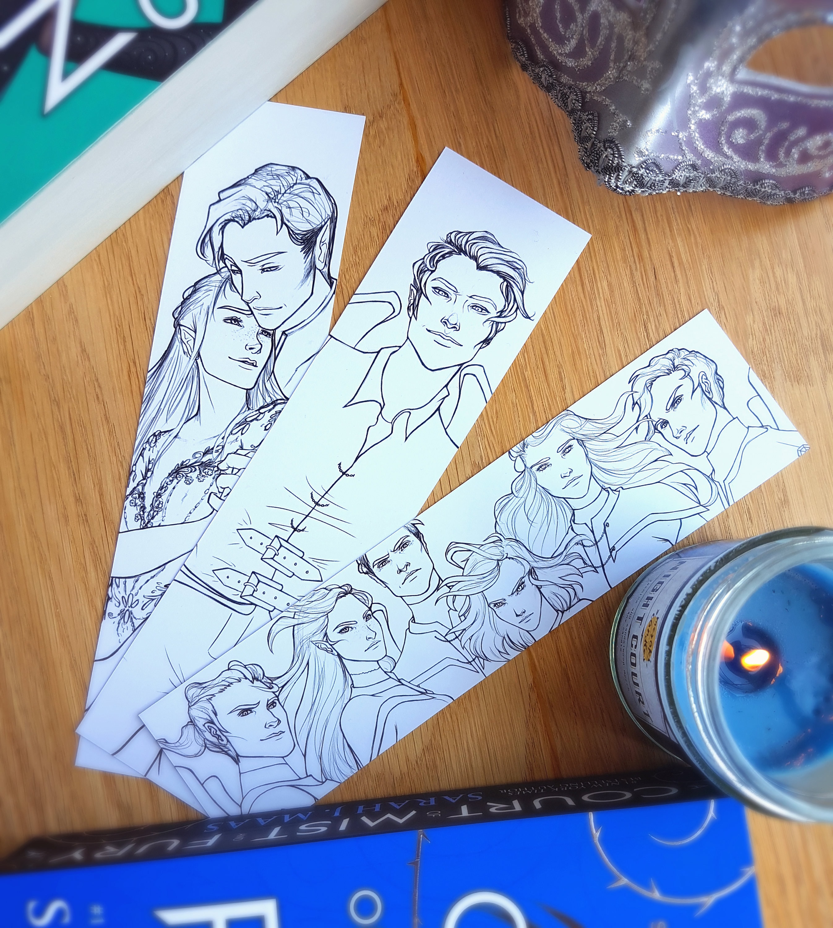 ACOTAR Colouring Bookmarks